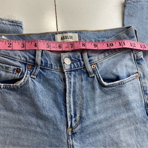 Agolde Sophie Distressed Raw Hem Organic Cotton Lyocell Blend Mid Rise? 24 - Picture 14 of 16